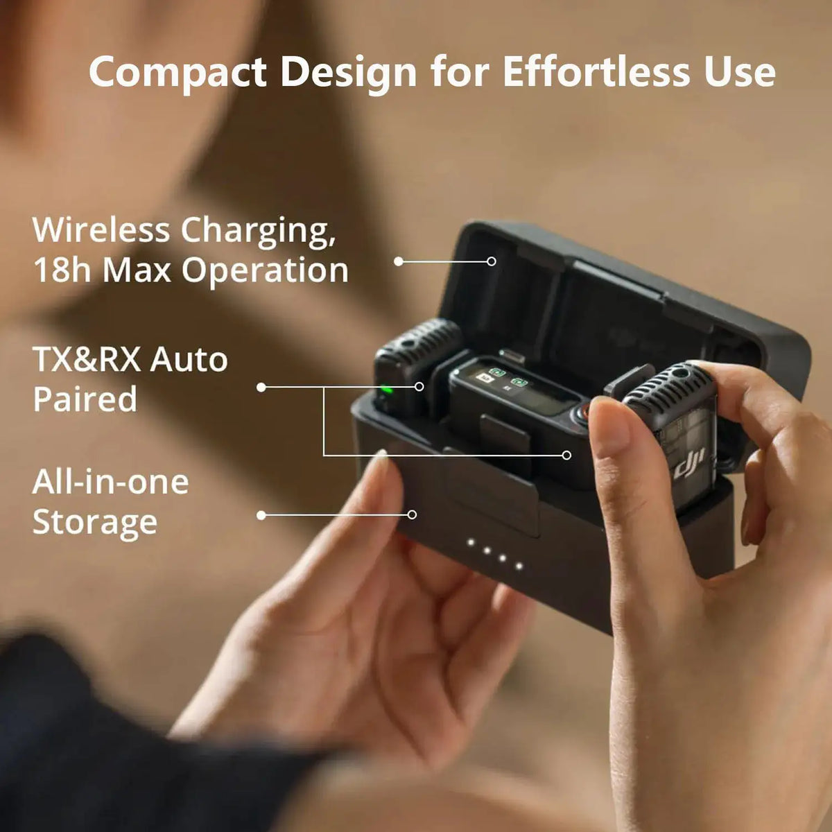 DJI Mic 2 (2 TX + 1 RX + Charging Case), All-in-one Wireless Microphone, Intelligent Noise Cancelling, 32-bit Float Internal Recording, 250m (820 ft.) Range, Microphone for iPhone, Android, Camera