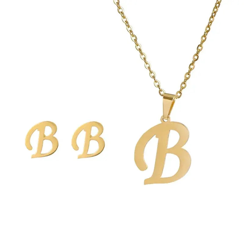 Custom Alphabet Necklace Set for Women — product view 17