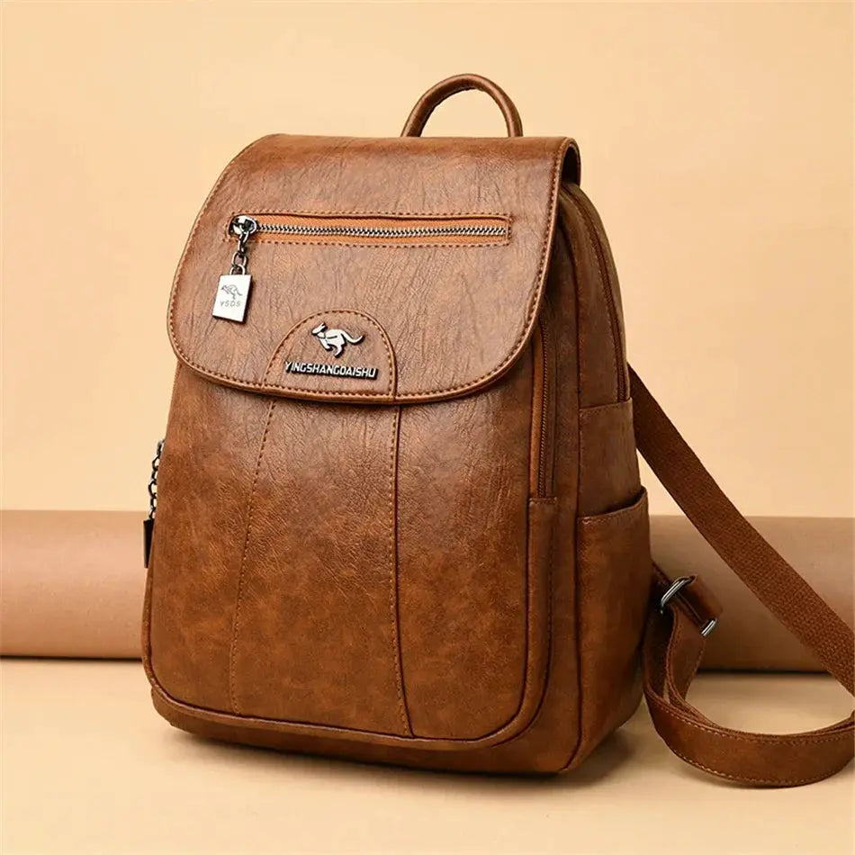 Women's Soft Leather Backpack Large Capacity 2022 New Bag