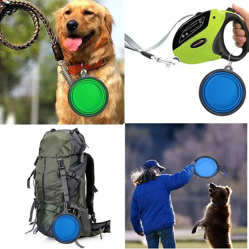 Portable Silicone Dog Bowl Collapsible Travel Feeder
