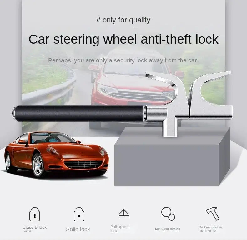 Car Steering Wheel Lock Anti Theft Device Universal Fit - OurLum.com