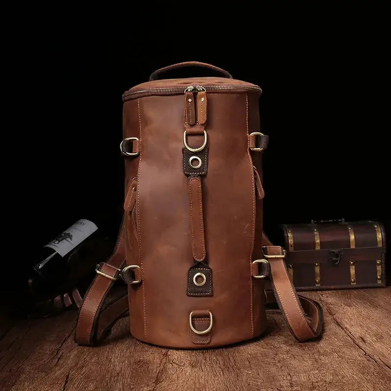 Luufan Leather Backpack For Men Vintage Style Unique Design