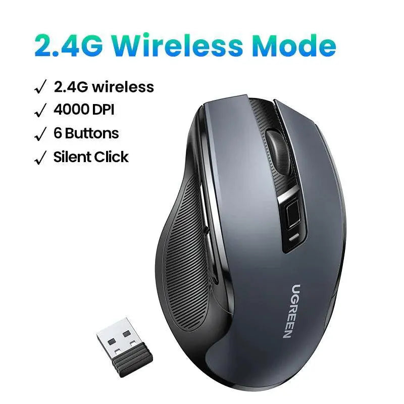 Wireless Ergonomic Mouse With Adjustable DPI For Precision