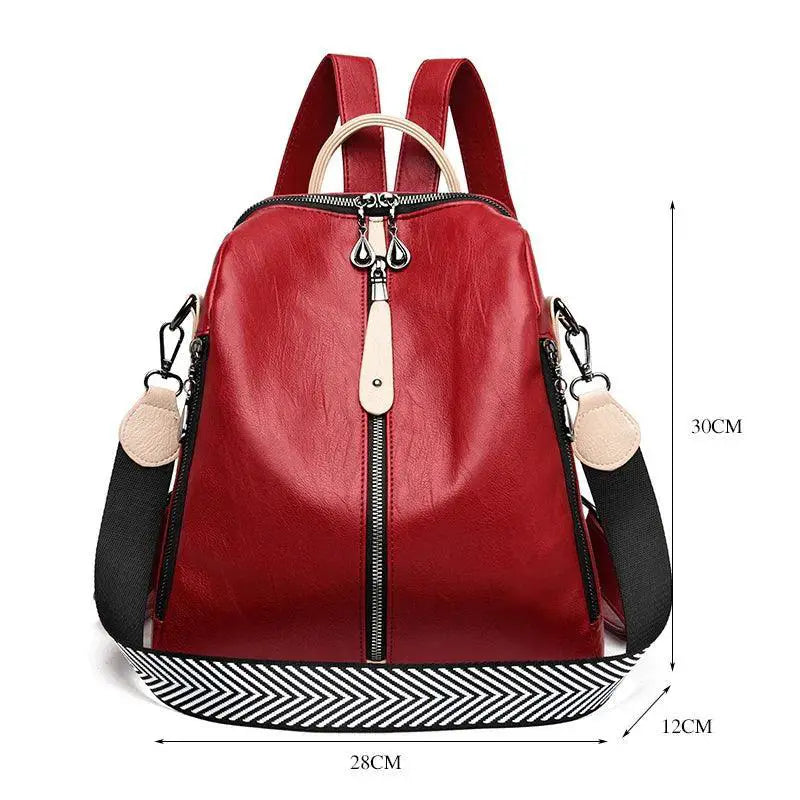 Women Soft Leather Backpack Fashion Rucksack Large Capacity