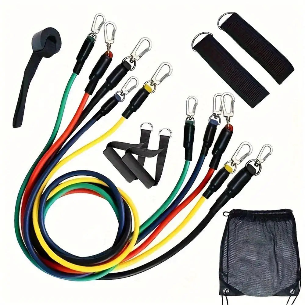 11-Piece Portable Resistance Band Set for Fitness Training - OurLum.com
