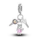 Silver Plated Dangle Charm Beads