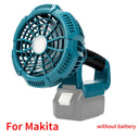 Cordless Jobsite Fan With LED Light For Makita Bosch Milwaukee