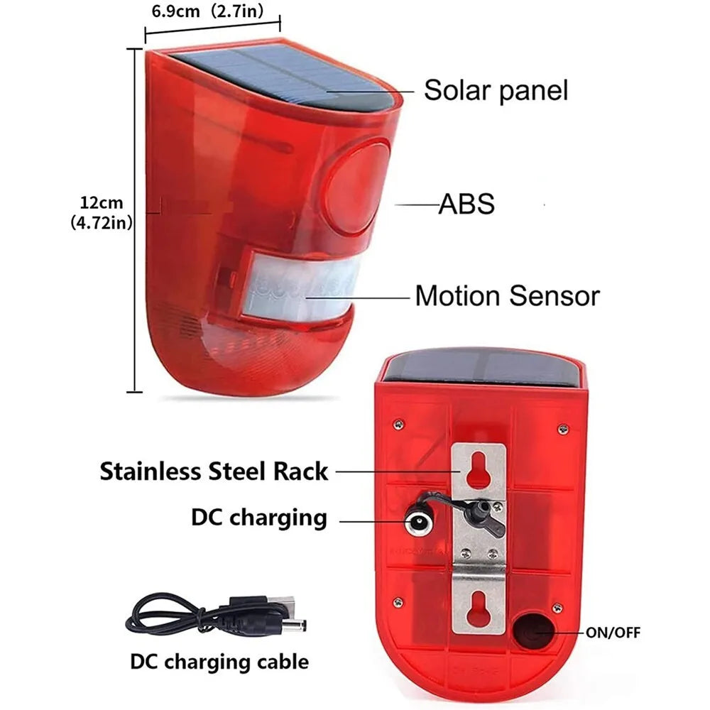 Solar Powered Sound Alarm Motion