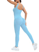 Shapewear Jumpsuits With Built In Bra Bodycon Ribbed Sleeveless Square Necklines
