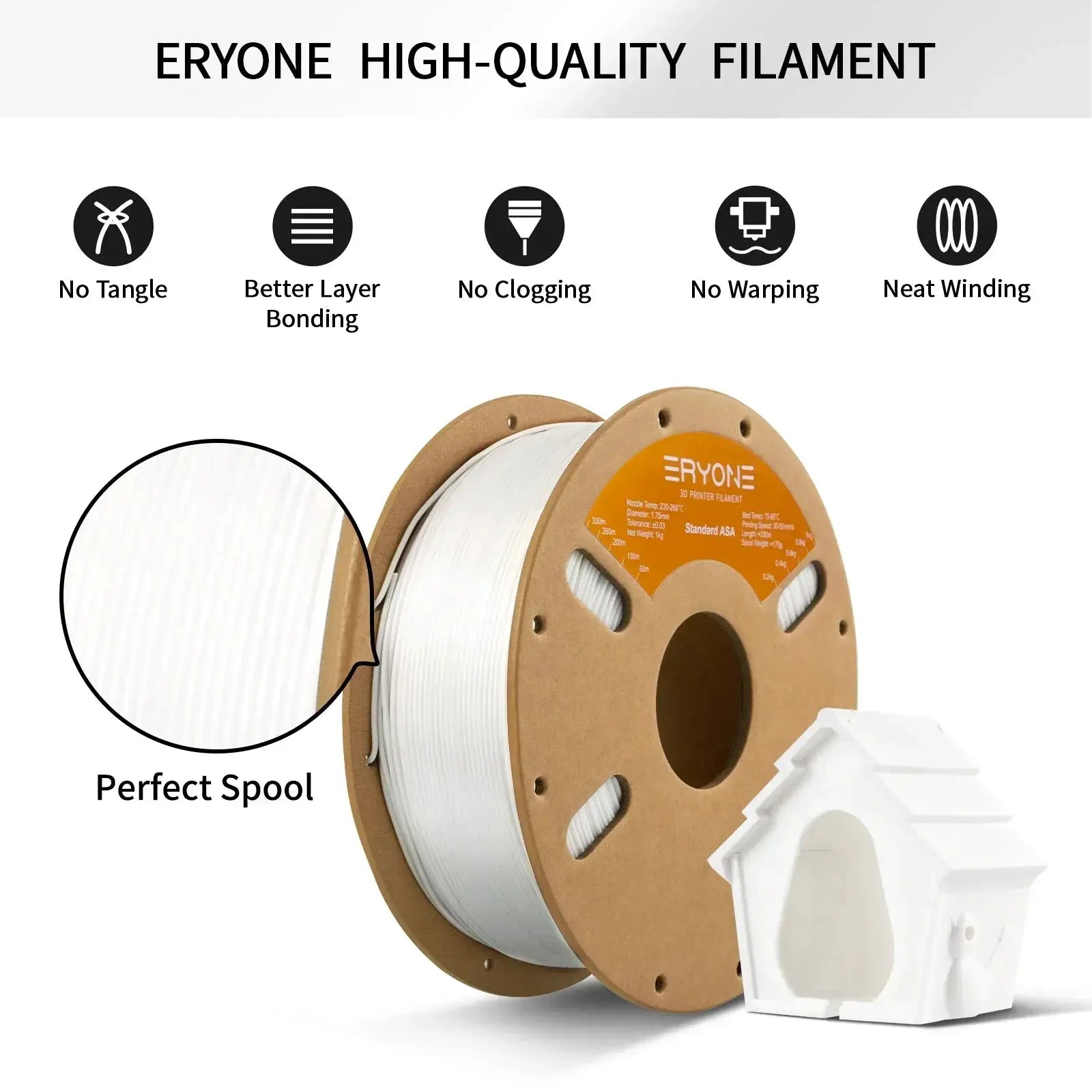 ERYONE Carbon Fiber Filament 1kg 1.75mm ASA ABS PETG PLA