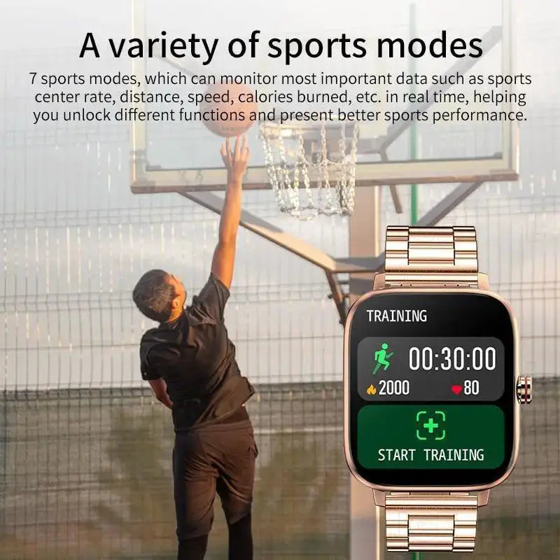 Premium Stainless Steel Smartwatch With Health Tracking