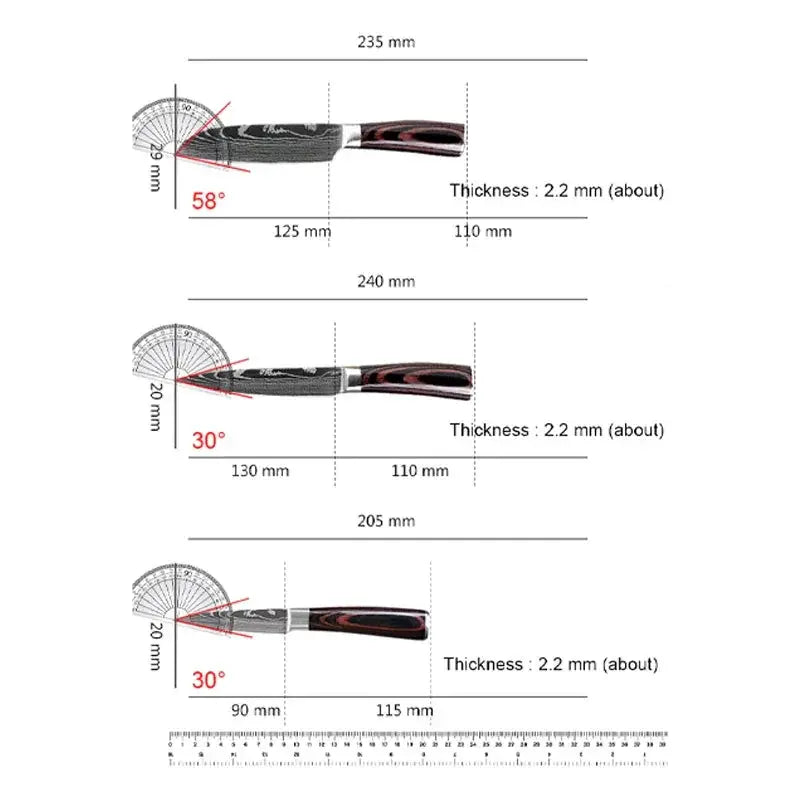 Premium Stainless Steel Chef Knife Set For Slicing Meat - OurLum.com