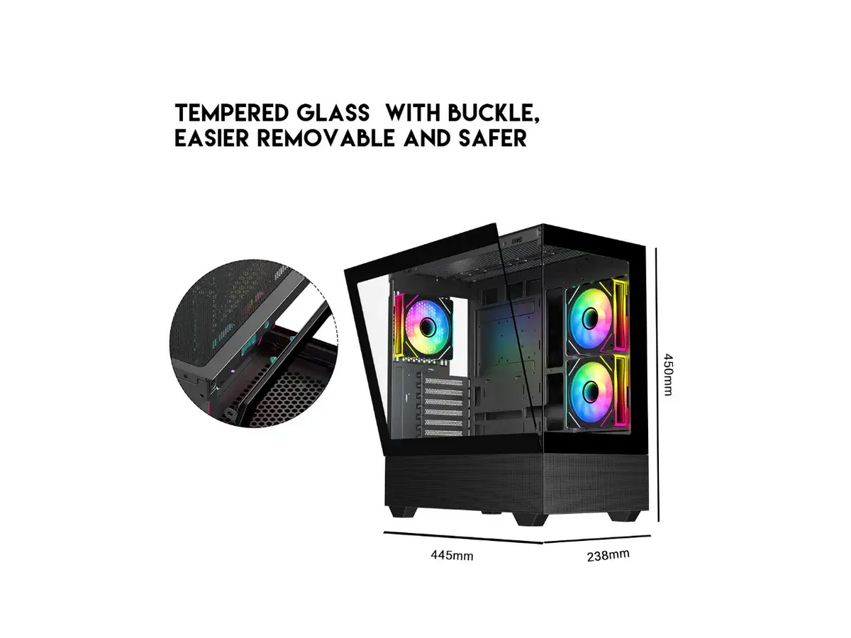 DIYPC ARGB-N5-BK Black Cases (Computer Cases - ATX Form)