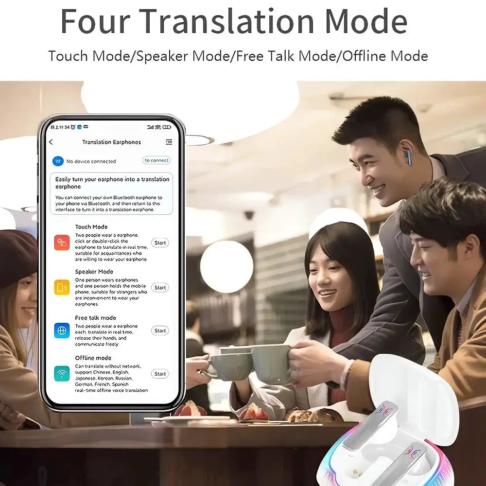 74 Languages Translator Earbuds Voice Translation Real Time