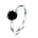 Blue Moissanite Ring in Sterling Silver Ideal