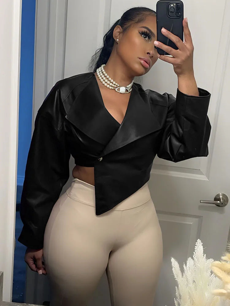 NIBBER Button Leather Jacket