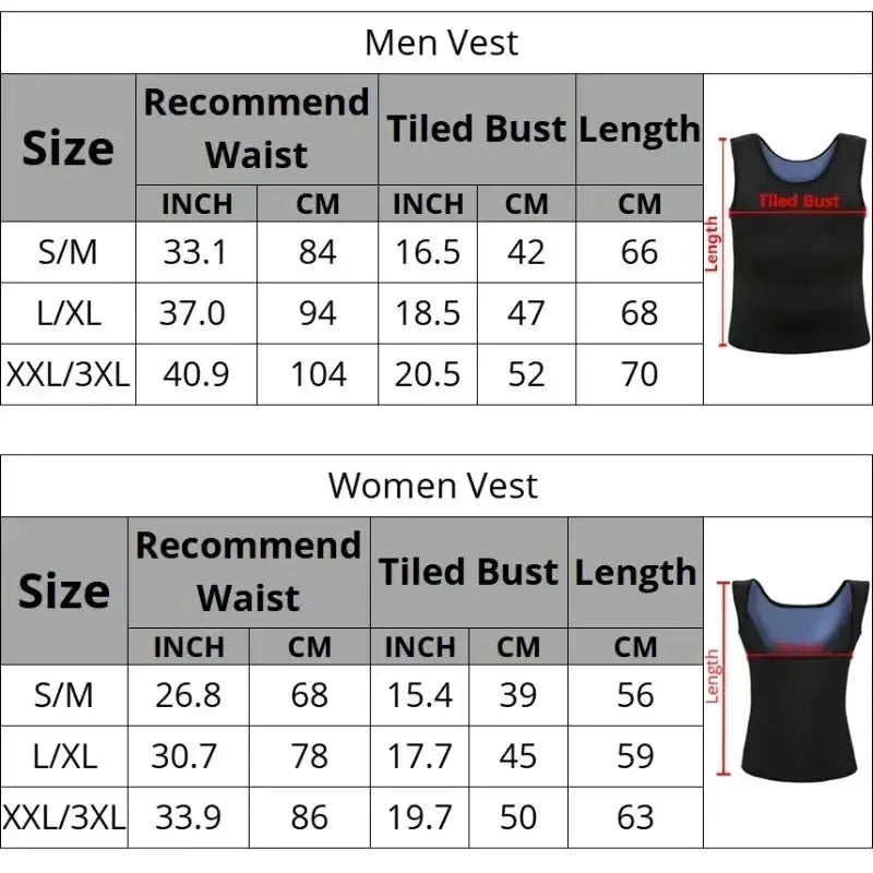 Neoprene Slimming Sauna Corset Vest Unisex Workout Shaper