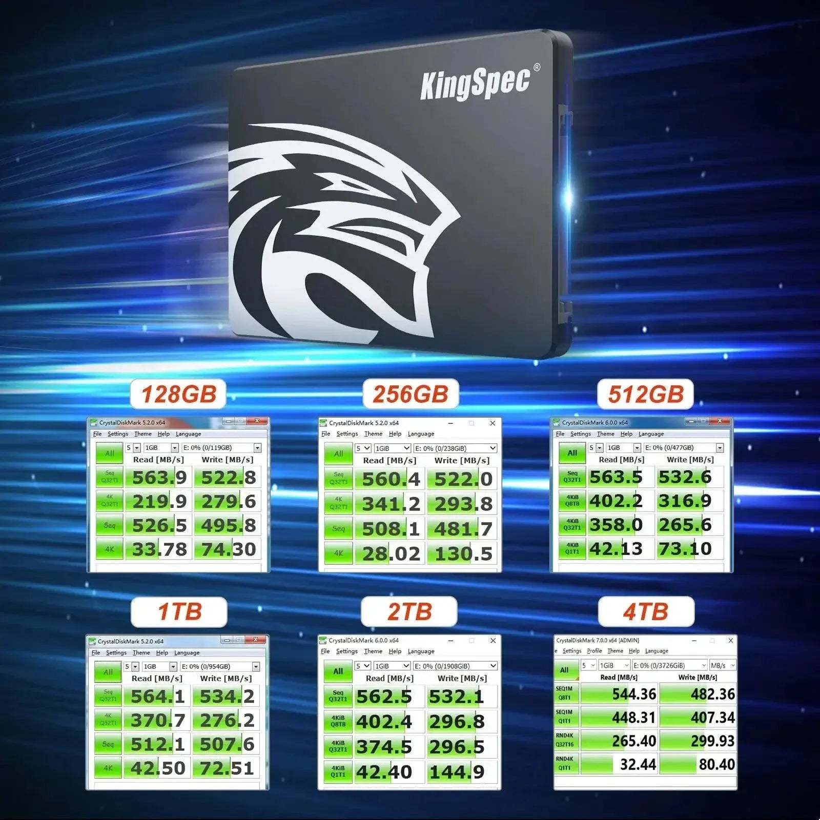 KingSpec SATA3 SSD High Speed 4TB Upgrade For Desktops