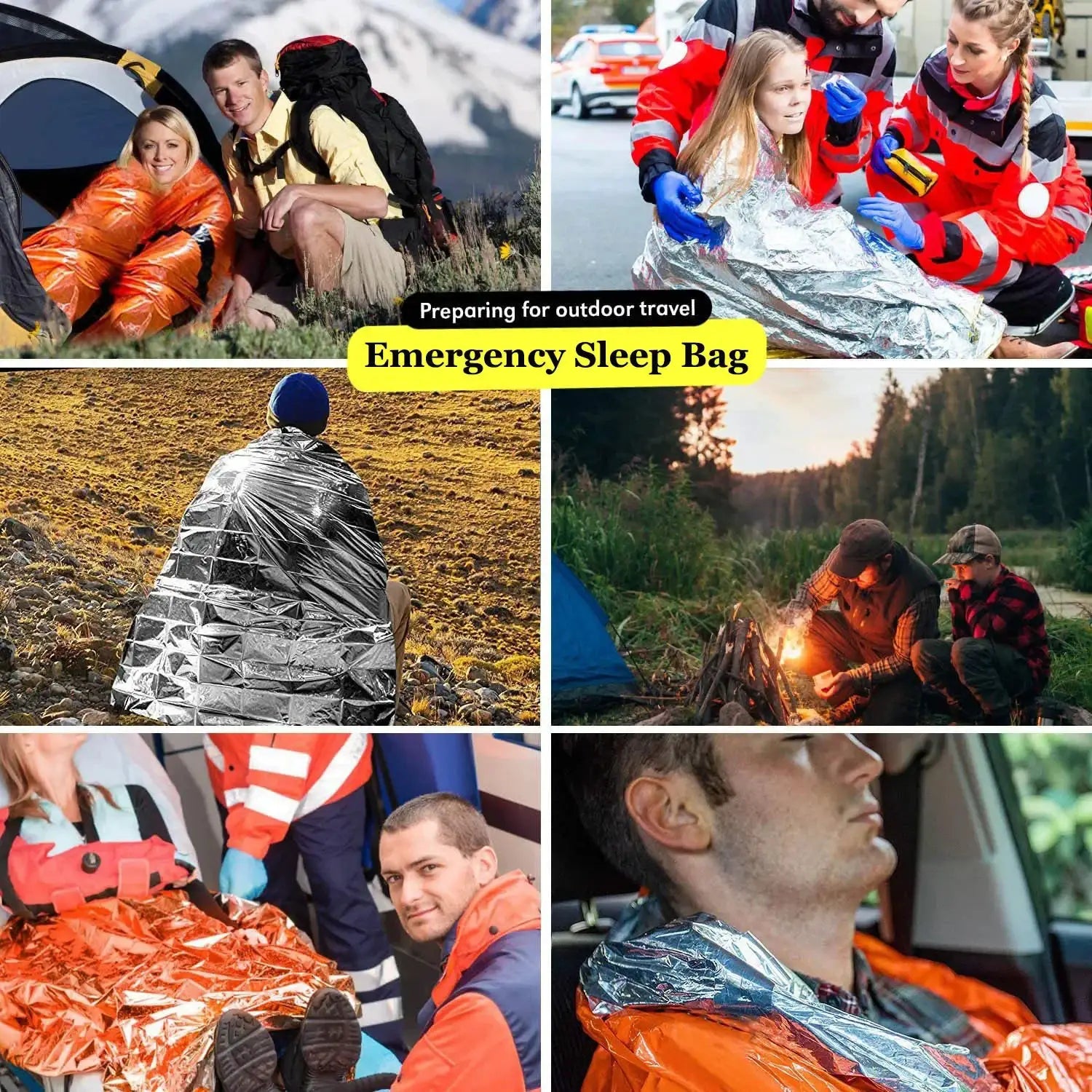 Portable Waterproof Mylar Emergency Sleeping Bag Outdoor