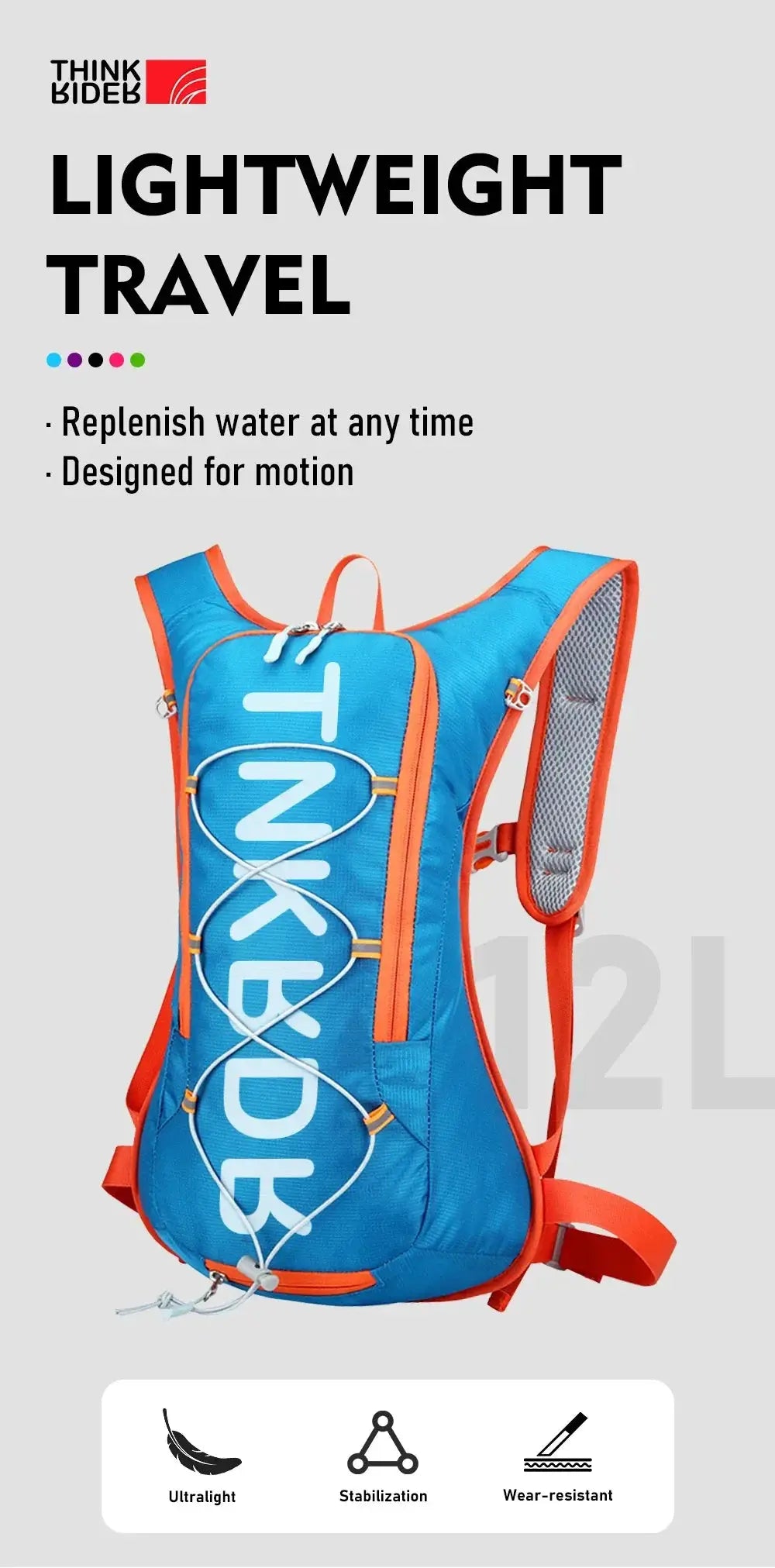 ThinkRider 12L Waterproof Cycling Backpack Outdoor Sports