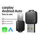 2-In-1 Wireless Android Auto and CarPlay Dongle for Cars With AI Smart Box