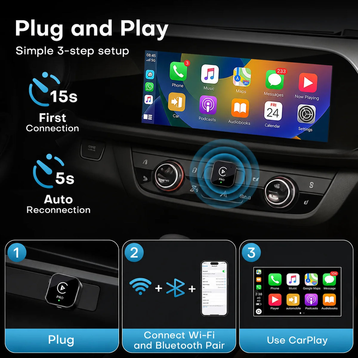 Mini CarPlay Wireless Adapter Android