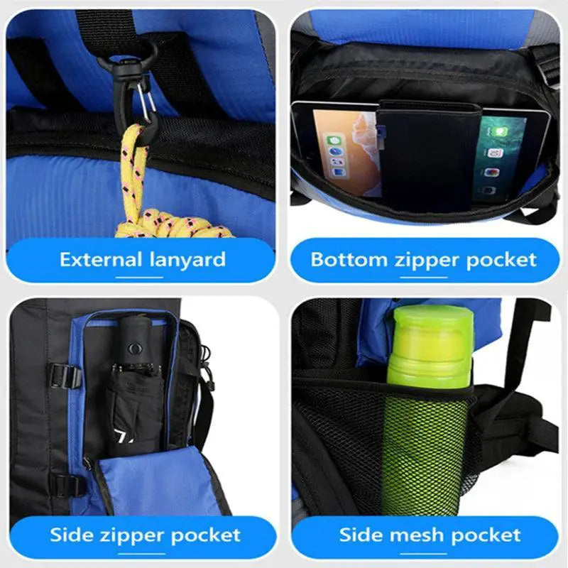 90L Waterproof Hiking Camping Backpack Rucksack For Men