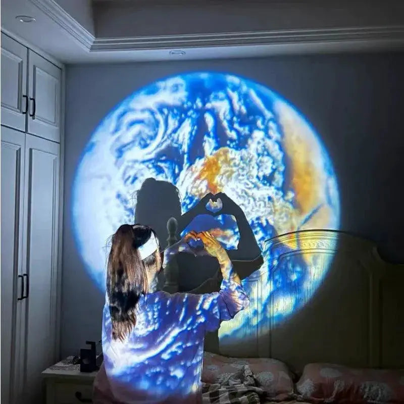 Rechargeable Celestial Star Projector With Earth Moon Lamp