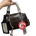 Vintage Card Slot Boston Y2K Handbag For Women Leather Bag
