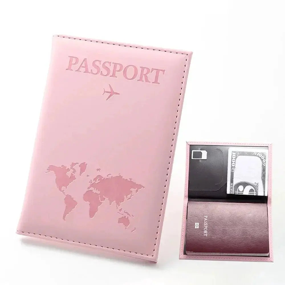 Vintage RFID Passport Holder PU Leather Travel Wallet
