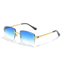 Unisex UV400 Rimless Square Sunglasses for Sun Protection