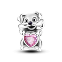 Charm Bead Sterling Silver Pink