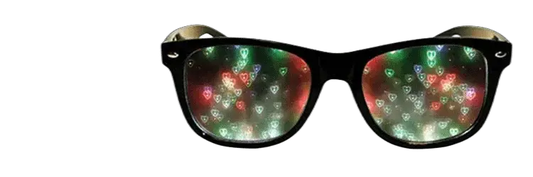 Party Firework Diffraction Sunglasses With Love Star Effects
