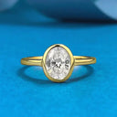 925 Silver Gold Plated Moissanite Ring