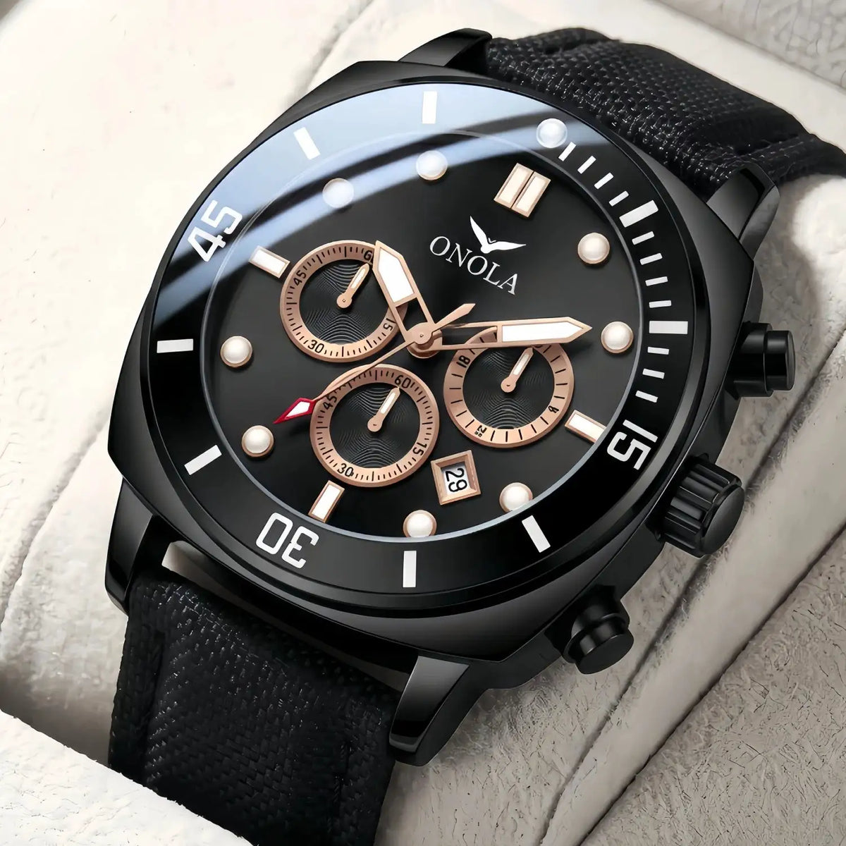 Ice Blue Chronograph Leather Watch — product image 4
