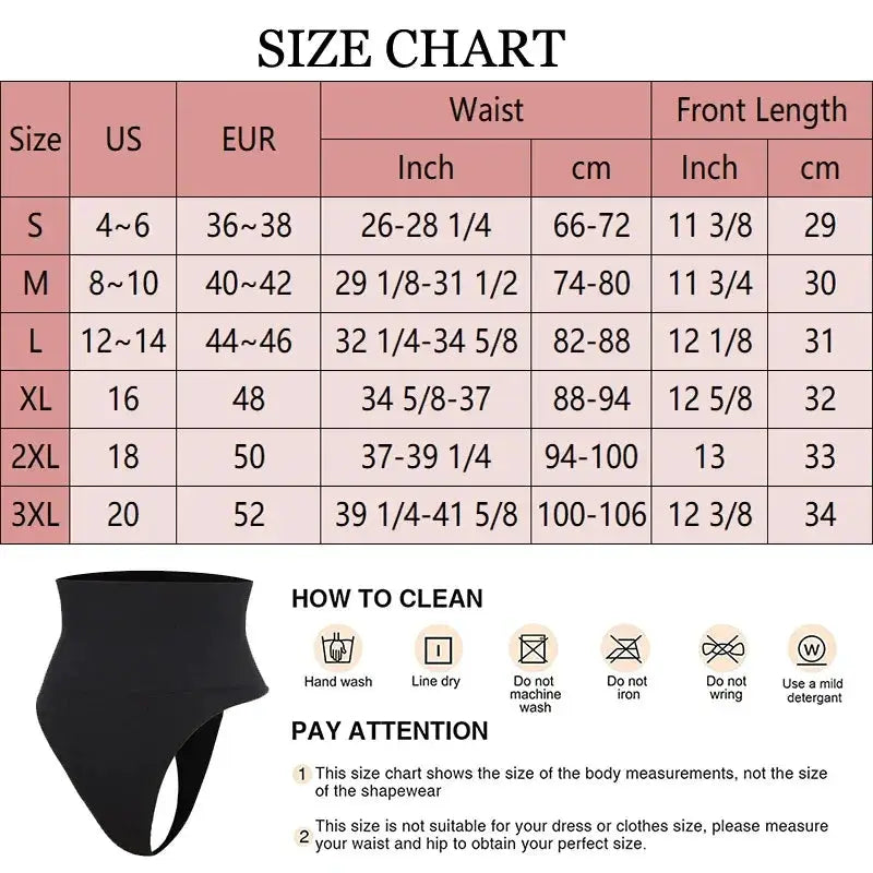 3XL High Waist Thong Shapewear Tummy Control Butt Lifter