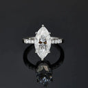 Green Moissanite Ring in Sterling Silver