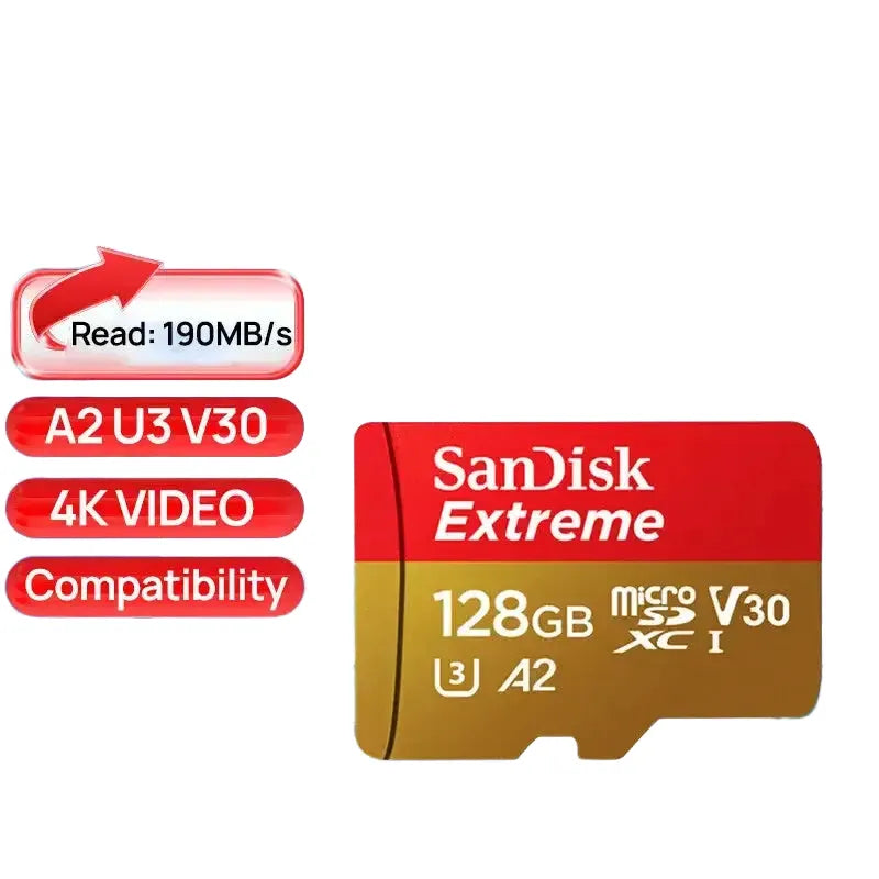 SanDisk Extreme Micro SD - High Speed - 190MBs 128GB product image