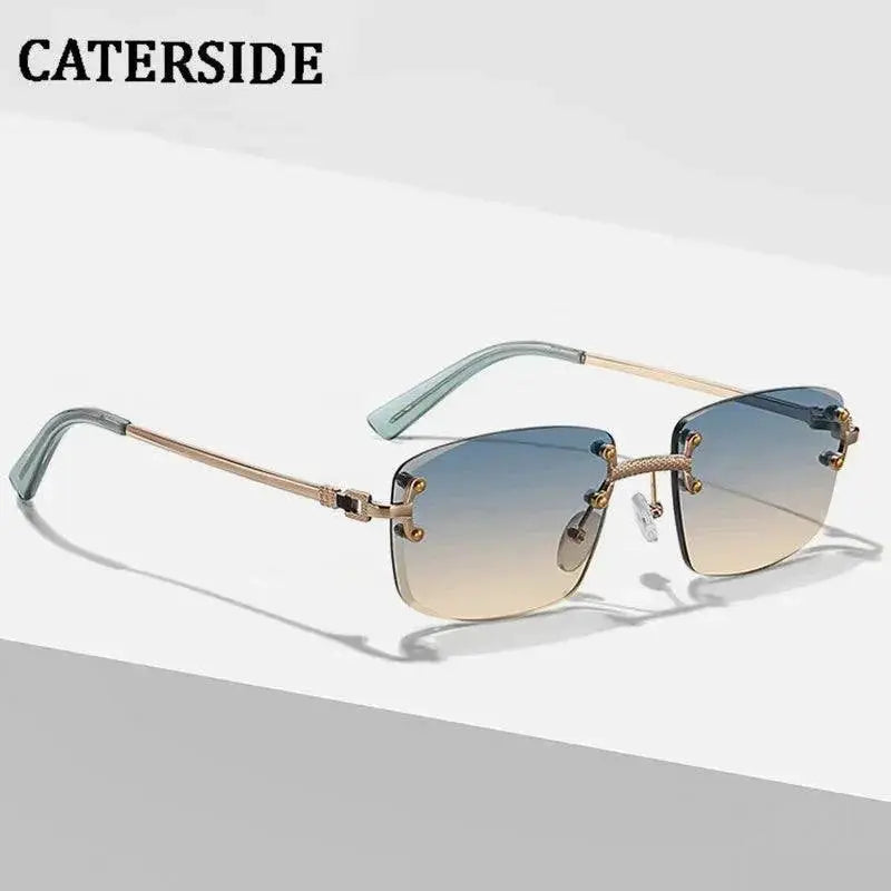 Unisex UV400 Rimless Square Sunglasses for Men and Women