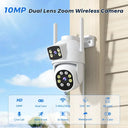 Smart Outdoor Security Camera With AI Dual Lens