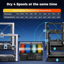 Sovol Filament Dryer 4 Spools, with 85℃ Max Temp, Auto Dehumiditification and Sealed Storage, Dual Independent Heating Chambers