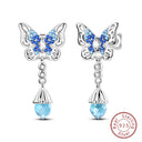 Sterling Silver Bee Butterfly Pink