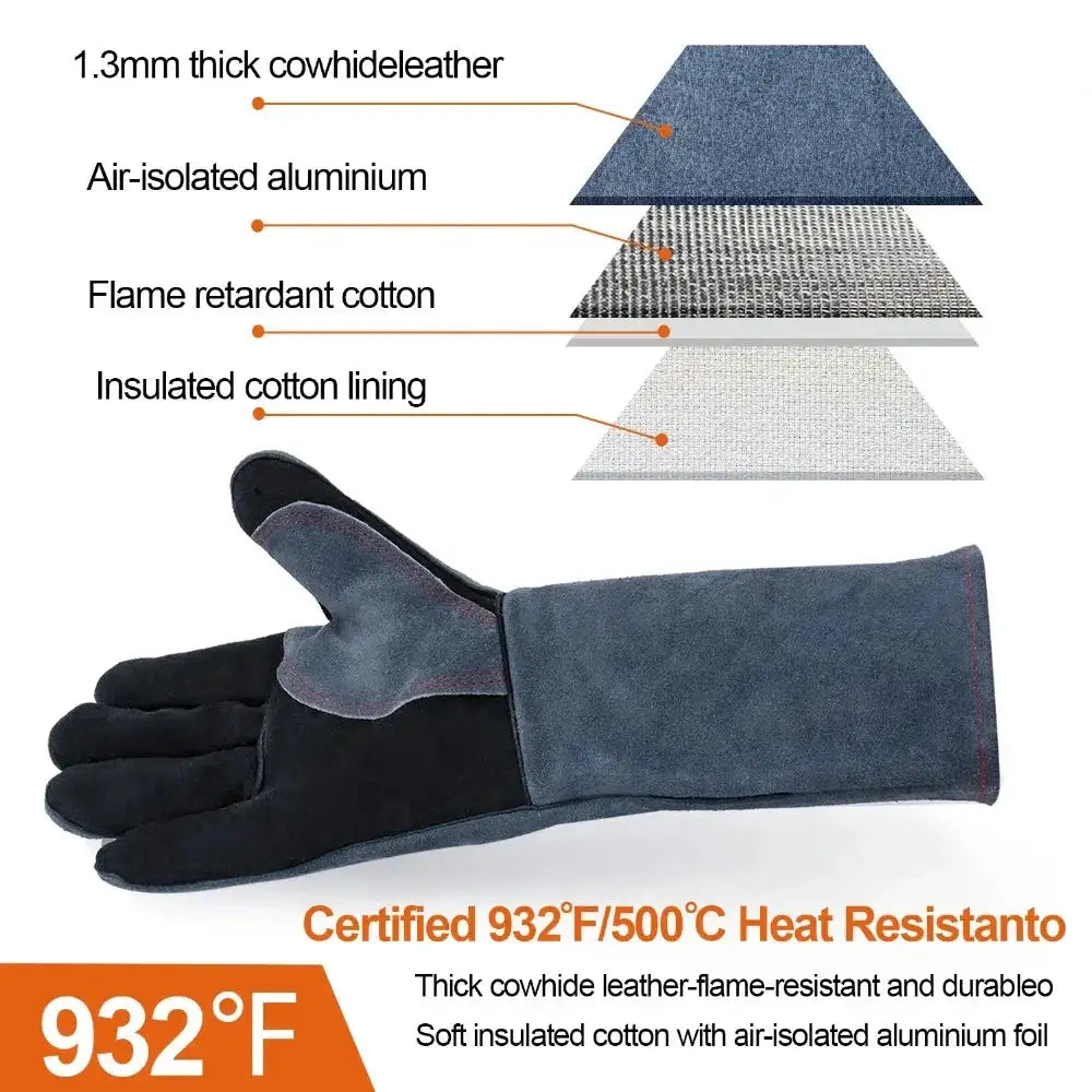 HZXVOGEN Leather Welding Gloves — product view 5