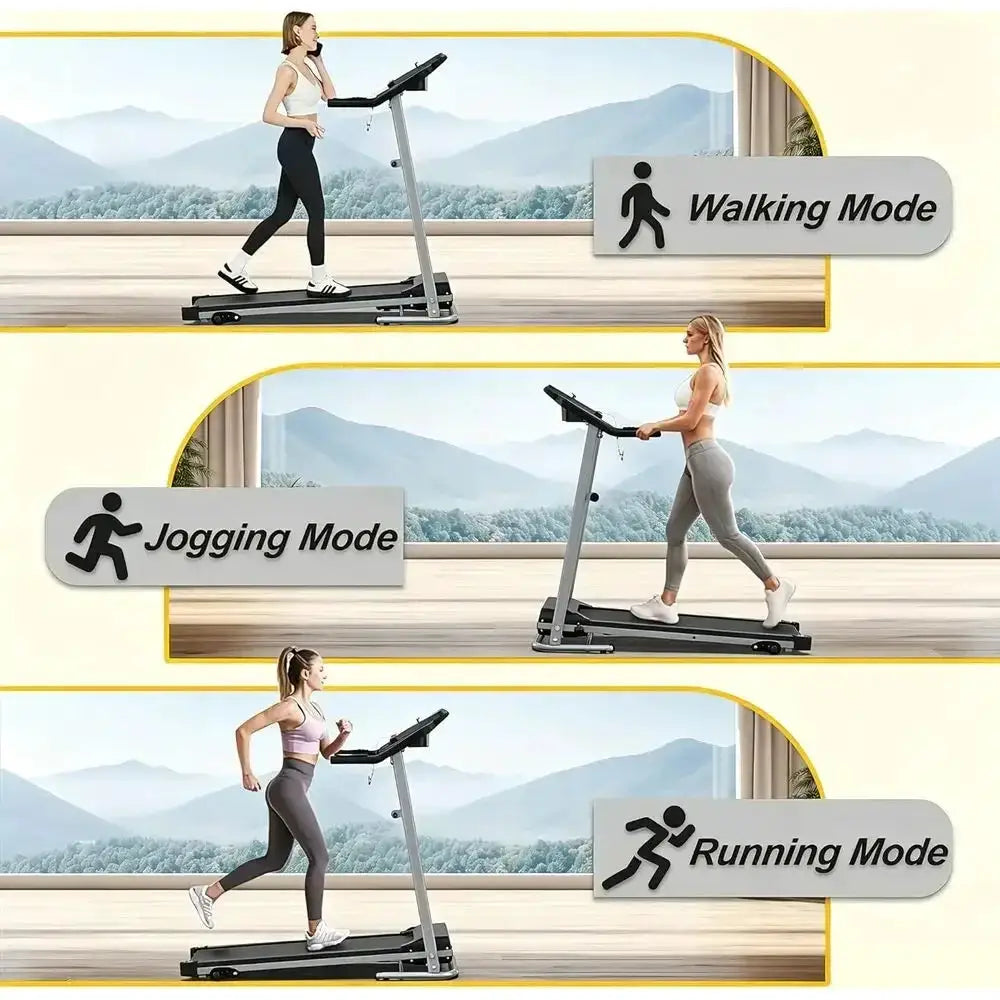 Incline Walking Pad Treadmill 3.0 HP, Quiet, Supports 350 lbs, App-Enabled, Pulse Sensor, LCD Display Holder