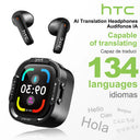 HTC NE70 Bluetooth Earphones With Smart Touch Display AI Translator Battery Life