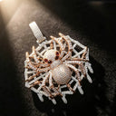 Iced Spider Web Pendant Gold