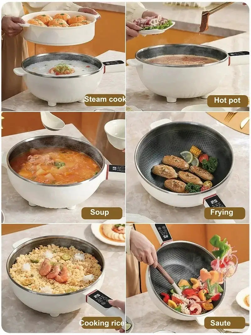 4.5L Electric Wok Multi Function Pot 220V Large Capacity - OurLum.com