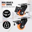 Dual Locking Swivel Caster Wheel Set