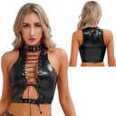 Bold Gothic Steampunk Crop Top Clubwear