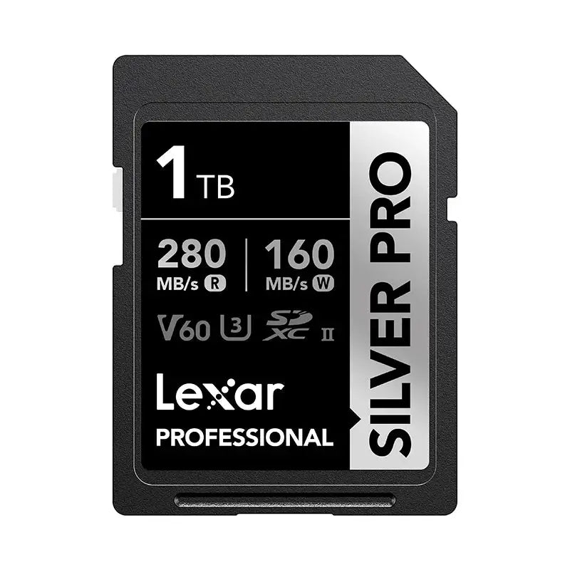 Lexar SILVER PRO SDXC UHS-II Card V60 U3 4K Video Memory Card for Camera 64GB 128GB 256GB 512GB 1TB SD Card Max 280Mb/s Read